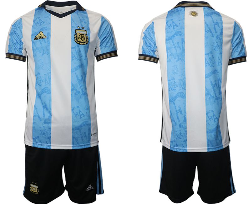 Men 2022 World Cup National Team Argentina home blue blank Soccer Jersey